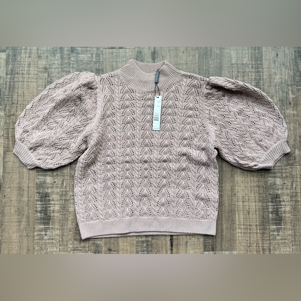 Elie Tahari Textured Knit Sweater - Light Pink